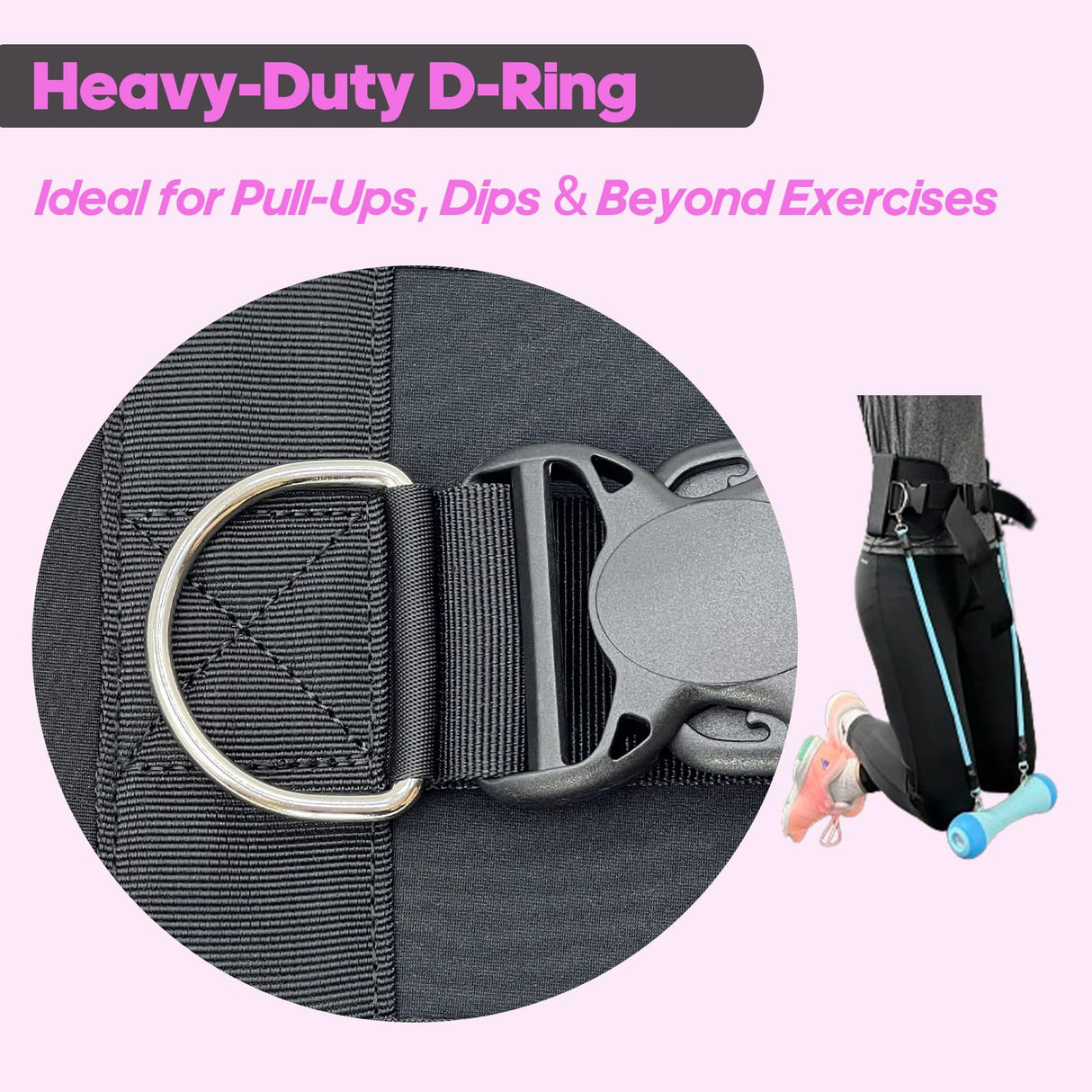 FYGL Hip-Thrust-Belt, Compatible with Dumbbells, Kettlebells, Plates & Machines, Foldable for Home and Gym as Dip & Pull-Up Belt, Versatile Fitness Equipment, Pink