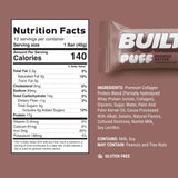 Built Bar, Puff Protein Bars, Brownie Batter Puff, 17g Protein Snacks, On-The-Go Bars, Only 140 Calories, 6g Sugar, Collagen, Gluten Free, 12 Count