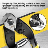 DISEN Wire Cutters Heavy Duty Cutting Up to 3/16", Metal Cable Cutters for Fence Thick Wire, Safety Lock, Spring Loaded, Non-slip Matte Handle, Chrome Vanadium Steel Jaw