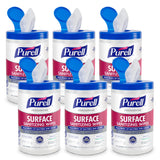 PURELL Foodservice Surface Sanitizing Wipes, Fragrance Free, 110 Count Canister, 7"x 10" Wipes (Pack of 6) - 9341-06
