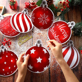 Huwena 24 Pcs Christmas Decorations Outdoor Christmas Hanging Ornaments Peppermint Candy Yard Signs Double Sided Lawn Decorations Peppermint Ornaments for Xmas(Red)