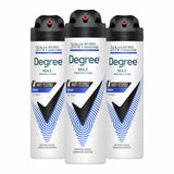 Degree Men Antiperspirant Spray Black + White 3 Count Protects from Deodorant Stains Instantly Dry Spray Deodorant 3.8 oz