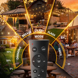 addlon 50FT LED Outdoor String Lights with Edison Shatterproof Bulbs, Weatherproof Strand, Commercial Grade Patio Lights, Decorative for Garden or Patio, Black