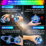 Vantexi Flying Orb Ball Toy, Parachute with LED Light, Magic Hand Controlled Mini Galaxy Hover Ball,Cosmic Globe Boomerang, Cool Christmas Birthday Gift for 6 7 8 9 10+ Year Old Boys Girls-Bright Blue