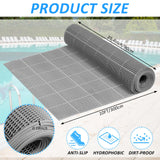 3 x 20FT Drainage Pool Flooring Mats Non Slip Swimming Pool Mat PVC Splash Matting Mesh Hollow Doormat Roll for Outdoor Indoor Garage Restaurant Sauna SPA Heavy Duty Commercial Anti Slip Floor Mats