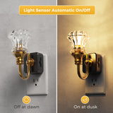 L LOHAS LED Night Lights Plug into Wall, 3000K Soft White LED, Floral Night Lights with Dusk to Dawn Sensor, 0-100lm Adjustable Brightness, for Hallway Bedroom Stairway