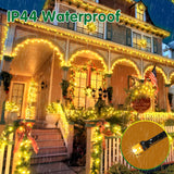 XURISEN 403FT 1000 LED Christmas Lights Outdoor Green Wire String Lights 8 Modes with Timer Memory Waterproof Fairy Light Plug in for Xmas Tree Wedding Yard Party Holiday Decorations(Warm White)