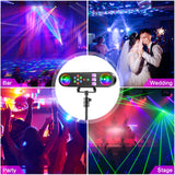 DJ Lights with Stand,5 in 1 Dj Lights for Parties Disco Ball Stage Party Light Set with Sound Activated Control, UV,Strobe, Dyeing, Led Par Light and Pattern Lighting for Bar Wedding Christmas-1PC