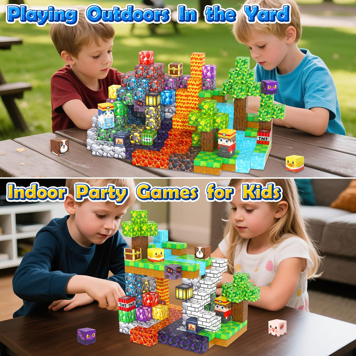 MyWodGame 150PCS Magnetic Blocks Building Toys for 3+ Year Old Boys Girls, Kids Sensory Montessori Construction Toys Christmas Birthday Gifts