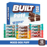 Built Bar, Puff Protein Bars, Variety Pack, Collagen, On-the-go Snacks, Breakfast Bar, Mixed Sampler, 12 Pack