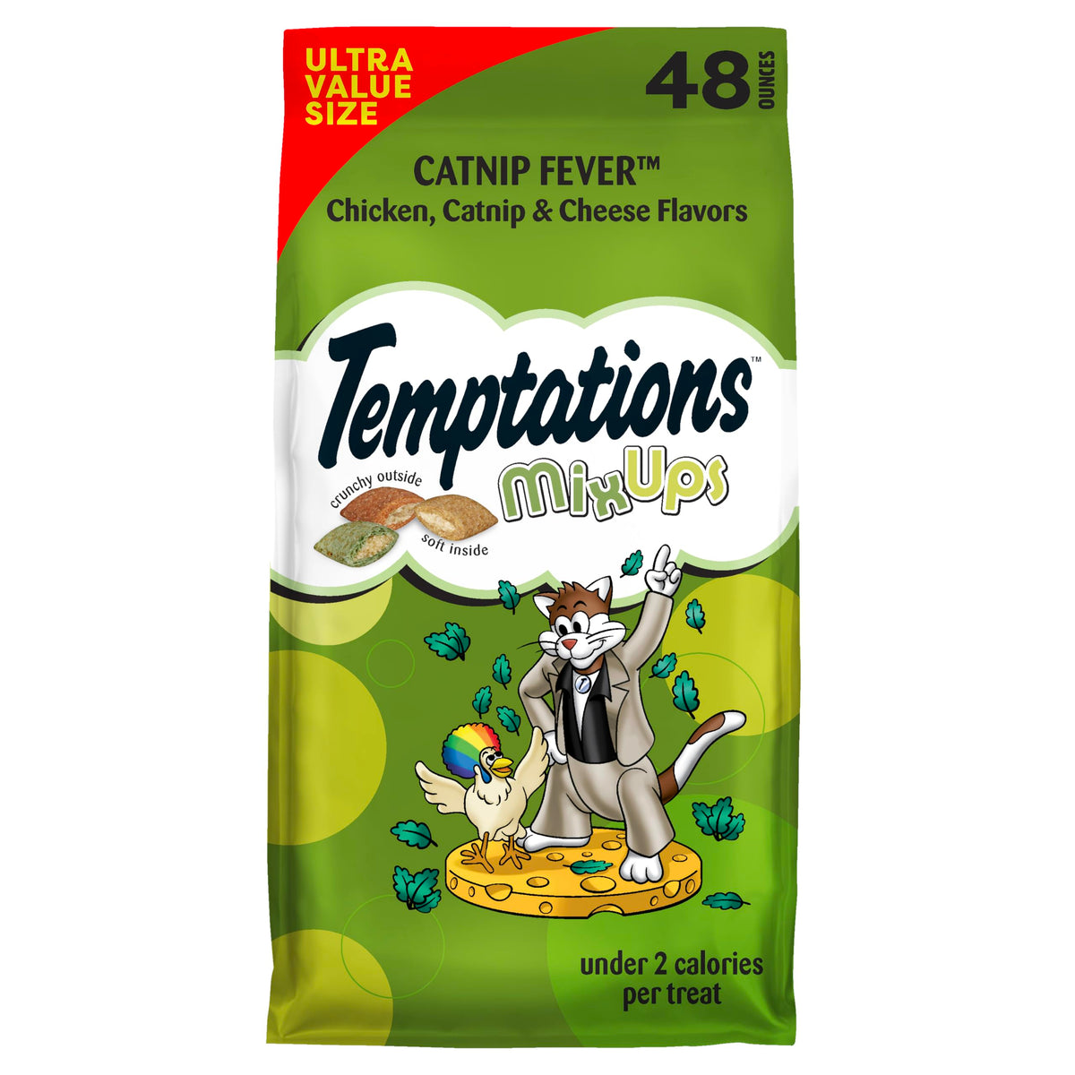 Temptations MixUps Crunchy and Soft Cat Treats, Catnip Fever, 48 oz