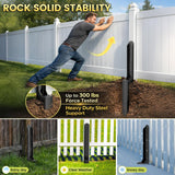 8 Pack Fence Post Repair Kit, Heavy Duty Steel Ground Spike Anchor for Fixing Leaning or Broken 4x4 & 6x6 Wood Posts, No Dig Drive-in Support for Yard, Garden & Fence