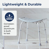 Drive Medical RTL12203KDR Shower Chair, Adjustable Shower Stool with Suction Feet, Shower Seat for Inside Tub, Bathroom Bench, 300 LB Weight Capacity