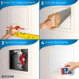 Access Panel for Drywall - 12x12 inch - Wall Hole Cover - Access Door - Plumbing Access Panel for Drywall - Heavy Durable Plastic White