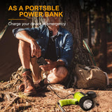 YIERBLUE Rechargeable Spotlight Flashlight with 2000,000 High Lumen LED, IP67 Waterproof Long Running Spot Light searchlight, Impact Resistant Handheld Spotlight with Foldable Stand and Red Lens