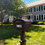 ARCHITECTURAL MAILBOXES Grand Haven Plastic, Mailbox and Post Kit, Black Extra Large