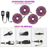 Chuya Halloween Light Decor Music Orange Purple Lights105FT 300 LED String Fairy Lights 6 Modes UL588 Waterproof Outdoor Indoor Decoration for Party Garden Christmas