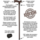 Asterom Cane - Handmade Viking Walking Cane - Canes for Men - Wooden, Unique, Cool, Walking Sticks for Men & Seniors (Thor in Walnut)