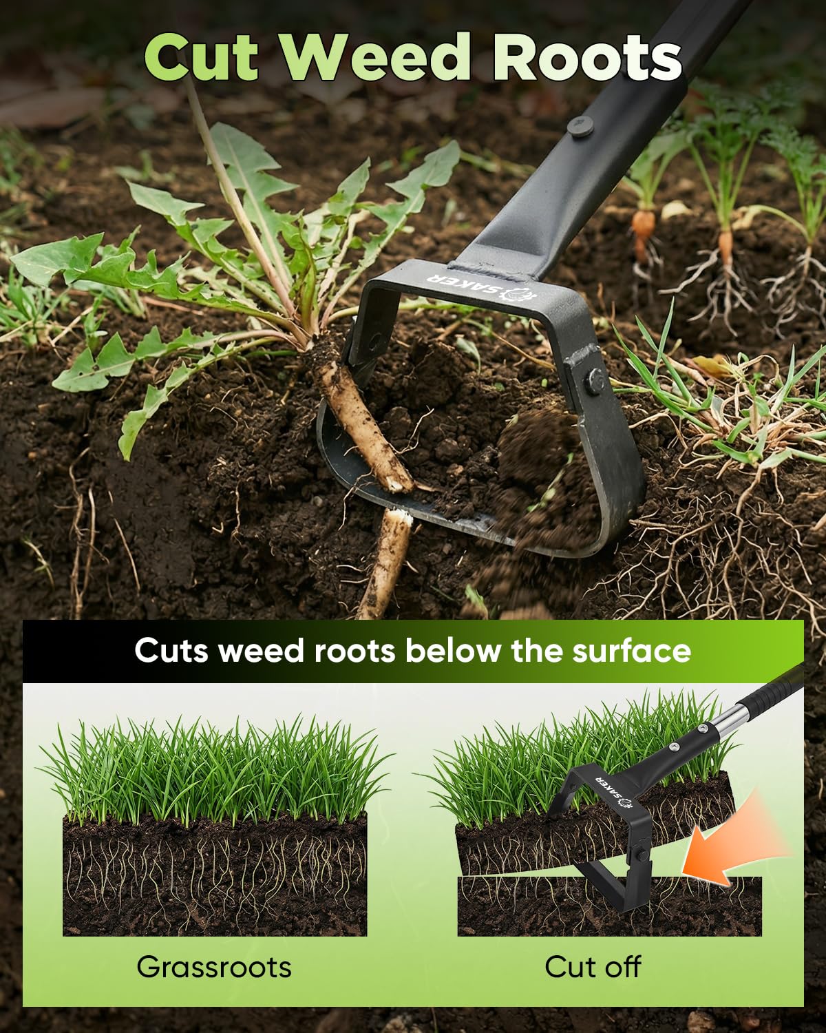 Saker Mini Hand Stirrup Hoe for Precision Weeding