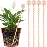 Otoolling 4 Pcs 13.5 Inch Electroculture Plant Stakes Copper Coil Plant Stakes for Garden Electroculture Antenna Garden Stake Wood Wrapped for Vegetable Flowers