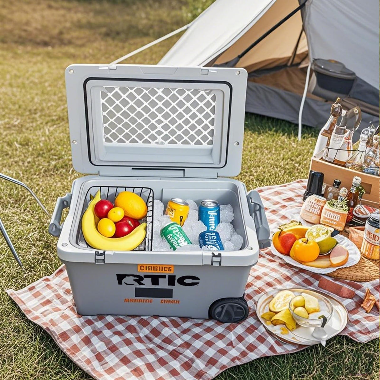 fivertik Cooler Basket for RTIC 52/72Qt Ultra-Light Wheeled Coolers,Inside Dry-Goods Basket fits Coleman 54 Qt Steel Belted/Ninja FrostVault Cooler,Stainless Steel Wire Rack
