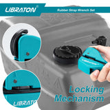 LIBRATON Strap Wrench 2-piece Multifunctional Adjustable Wrench Tools Oil Filter, Jar Opener