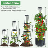 MQUPIN Self Watering Tomato Planter with Trellis, 57" Raised Garden Bed for Climbing Vegetables Vine Flowers, Tomato Cage Plant Support for Indoor Outdoor Patio Greenhouse (1 Pack)