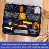 AIDY-PRO Small Parts Organizer Box Storage Case Tools Box Organizer Double Side 34 Compartments Hardware Organizers with Removable Plastic Dividers for Screws Nuts Nails Bolts, 2 Pack