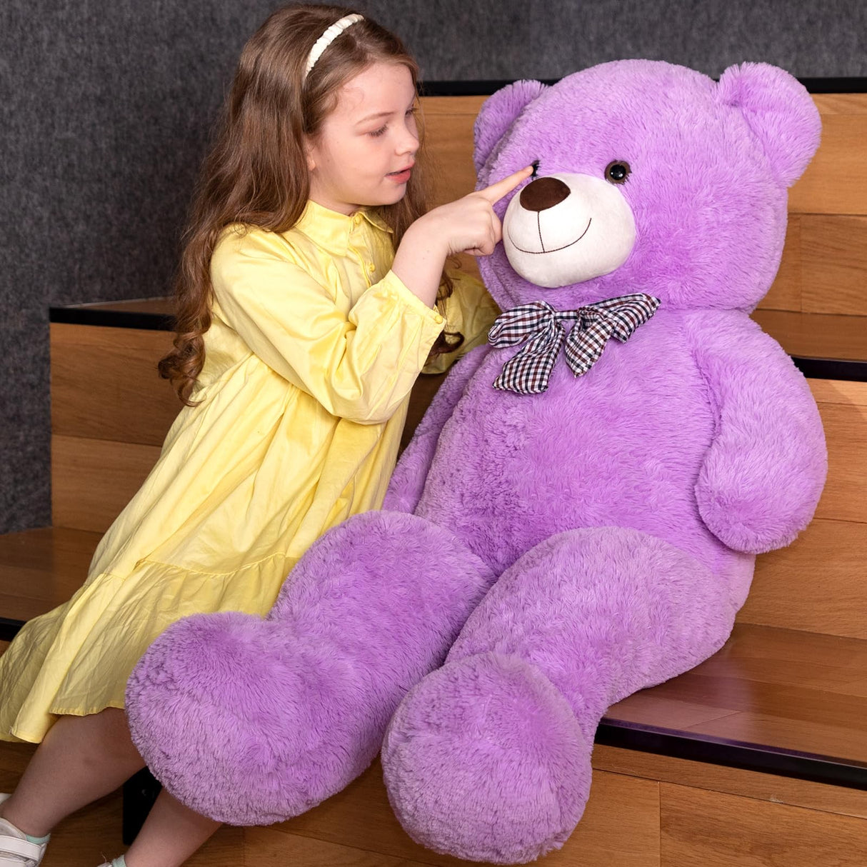 MaoGoLan Big Purple Human Size Teddy Bear 4 Feet 47 inch Huge Lavender Teddy Extra Large Lilac Bears for Girlfriend Wife