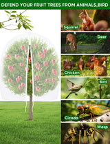 Large Fruit Trees Netting Cicadas - 2Pcs 3.3X3.3FT with Zipper and Drawstring,bird Mesh Covers for blueberry bushes,Garden Apple Pear Peach Orange Tree Fruit Tomato Bug Plant Protection (2, 3.3X3.3FT)