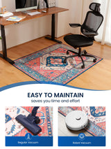 PROHALO Office Chair Mat for Hardwood Floor, 48"x60" Desk Chair Mat for Rolling Chairs, Non Slip Computer Chair Mat, Office Rug Mat for Office Home Hard Floor, Under Desk Mat for Gaming Chair-Red
