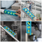 DURATECH 6.25-Inch Level, Magnetic Torpedo Level with 0°/30°/45°/90° Bubbles, V-Groove, Large Viewing Window, Aluminum Alloy Body, Hanging Hole, SAE and Metric Scale for DIY Projects and Household Use