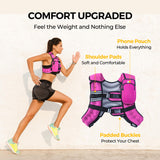 PACEARTH Weighted Vest, 4lb/6lb/10lb/12lb/16lb/20lb/25lb/30lb Weight Vest with Reflective Stripe, Body Weight Vests Adjustable for Men, Women Workout, Strength Training, Running, Walking, Jogging