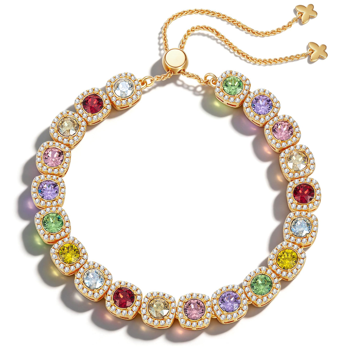 Lucky 7 Handcrafted Tennis Bracelets for Women Swarovski Crystals Slider Bracelet, Birthday Gifts for Women Anniversary Jewelry Gift Christmas Day Mothers Day Gift for Mom Wife Girlfriend