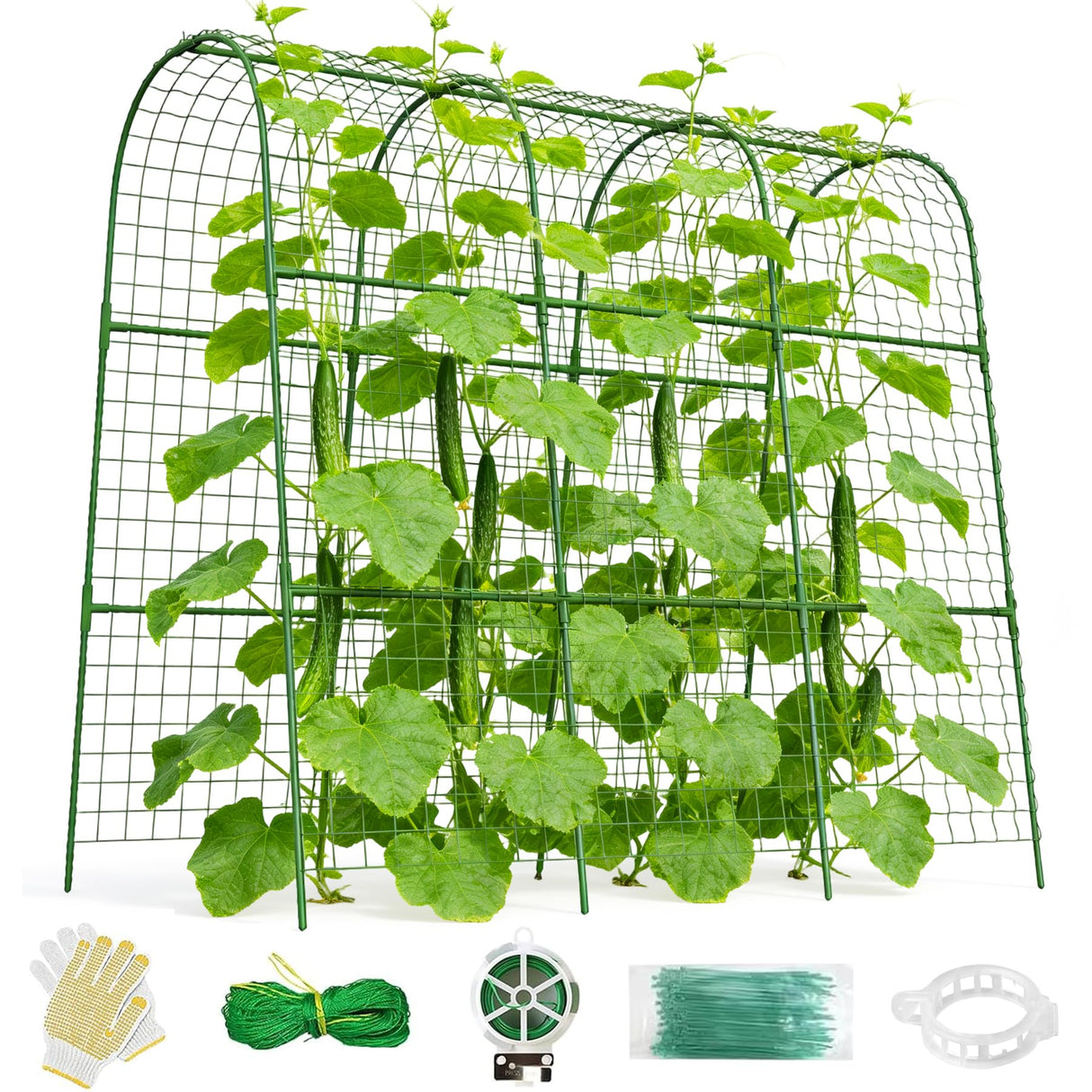 Cucumber Trellis for Raised Bed 48" L x 48" H U-Shape Garden Trellis for Climbing Plants Outdoor, Metal Arch Trellis for Vegetables, Plant Support for Tomato Pea Zucchini Grape Flowers