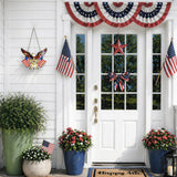 SUNCKET America 250th Independence Day 4th of July Decorations American Bald Eagle 7.8 Inch Stained Glass Window Hanging Suncatcher