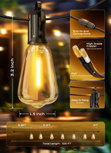 Outdoor-String-Lights-Patio-Lights, 100FT ST38 Shatterproof Dimmable Waterproof Connectable LED Christmas Lights, Hanging Outside Light for Backyard, Porch, Deck, Balcony, Garden, Home Decor