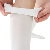 EVOPLECI Anti Embolism Compression Stockings for Women and Men Ted Hose Socks 15-20 mmhg Moderate Level With Inspect Toe Hole（WHITE，L）
