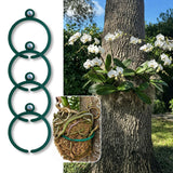 OrchidHug Universal Orchid Mounting Ring – Open Adjustable Design Fits All Orchid Sizes | Mount Orchids on Trees or Walls | Flexible Green Coated Steel with Stainless Screws | Easy Install | 4 Pack