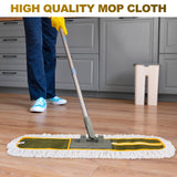 4-Pack 36'' Universal Microfiber and Cotton Mop Pads – Loop End - Easy Zipper - Compatible with Industrial Dust Mops – Reusable Replacement Heads for Commercial Floor Cleaning & Janitorial Supplies