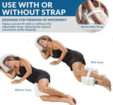 ComfiLife Knee Pillow for Side Sleepers – Cooling Leg Pillow for Side Sleeping – Knee Pillow with Strap for Hip Pain, Back Pain, Sciatica Pain Relief – Memory Foam Hip Pillow Contour Design