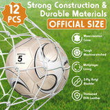 Glimin 12 Pcs Operation Christmas Deflated Soccer Balls Size 5/4 Bulk with Pump Drawstring Bag for Official Soccer Sport Christian Charity Donation Xmas Gift ()