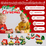 Advent Calendar 2026 Magnetic Wooden Animal Train for Kids,24 Day Christmas Advent Calendar Surprise Train,Montessori Magnetic Train Toy Christmas Countdown Gift for Toddlers,Boys and Girls