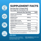 TrueSeaMoss 3000mg Irish Sea Moss Drops with Burdock Root & Bladderwrack for Digestive System & Muscle Recovery Support - 2 Fl Oz Apple NW1