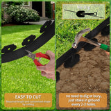 Landscape Edging Border Kit, No Dig Garden Edging Border 60ft 2in Tall with Scissors and 60 Spikes for Landscaping Border Edging Flower Bed Edging Borders
