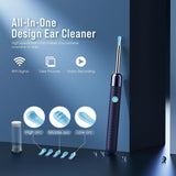 Ear Wax Removal - Earwax Remover Tool with 8 Pcs Ear Set - Ear Canal Cleaner with 1080P Camera - FSA HSA Eligible - Ear Cleaning Kit with 6 Ear Spoon - Ear Camera for iOS & Android (Midnight Blue)
