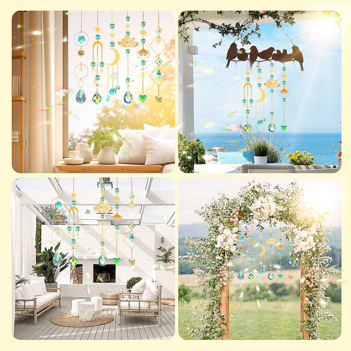HAPGFS DIY Suncatcher Kit, 402pcs Sun Catchers Making Supplies, Art and Crafts Rainbow Maker for Adults Hanging Prism Sun Catcher with Crystals Indoor Outdoor Garden Party Decor
