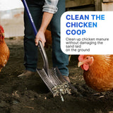WIKER 45in Sand Sifting Shovel with Blue Fiberglass Handle - Heavy Duty Rock/Garden Sifter for Chicken Coop, Soil Screening, Gardening