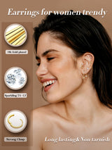 Flat Back Cartilage Earrings for Women Trendy Dainty CZ Flatback Studs