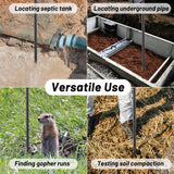 cogardenshower Metal Soil Probe Rod - Septic Tank Locator Tool with T Handle,32-48 Inch Adjustable Ground Probe Rod Steel for Tile Probing,Soil Compaction, Pipe and Gopher Runs Locating